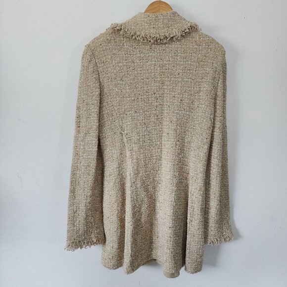 St John Marie Tan Brown Santana Knit Zip Tunic Blazer 12 - Picture 8 of 16